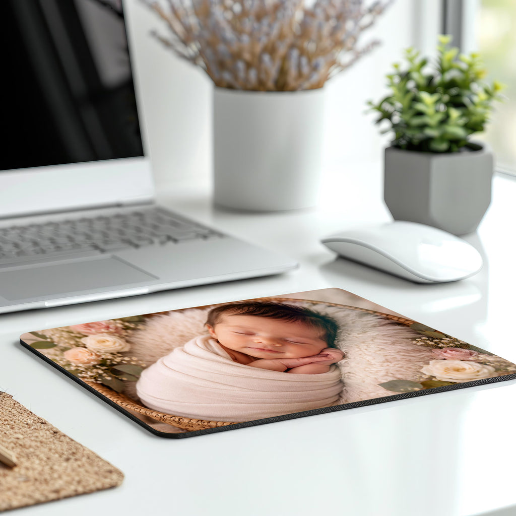 Custom Photo Mouse Pad – Personalized Desk Mat with Logo & Non-Slip Rubber Backing