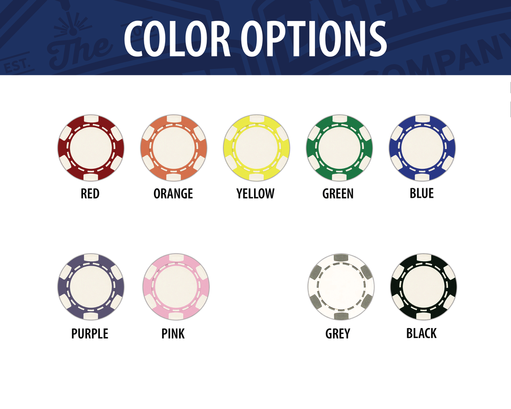 Custom Printed Poker Chips (6-Stripe B) - Set of 20 - Full Color UV Print