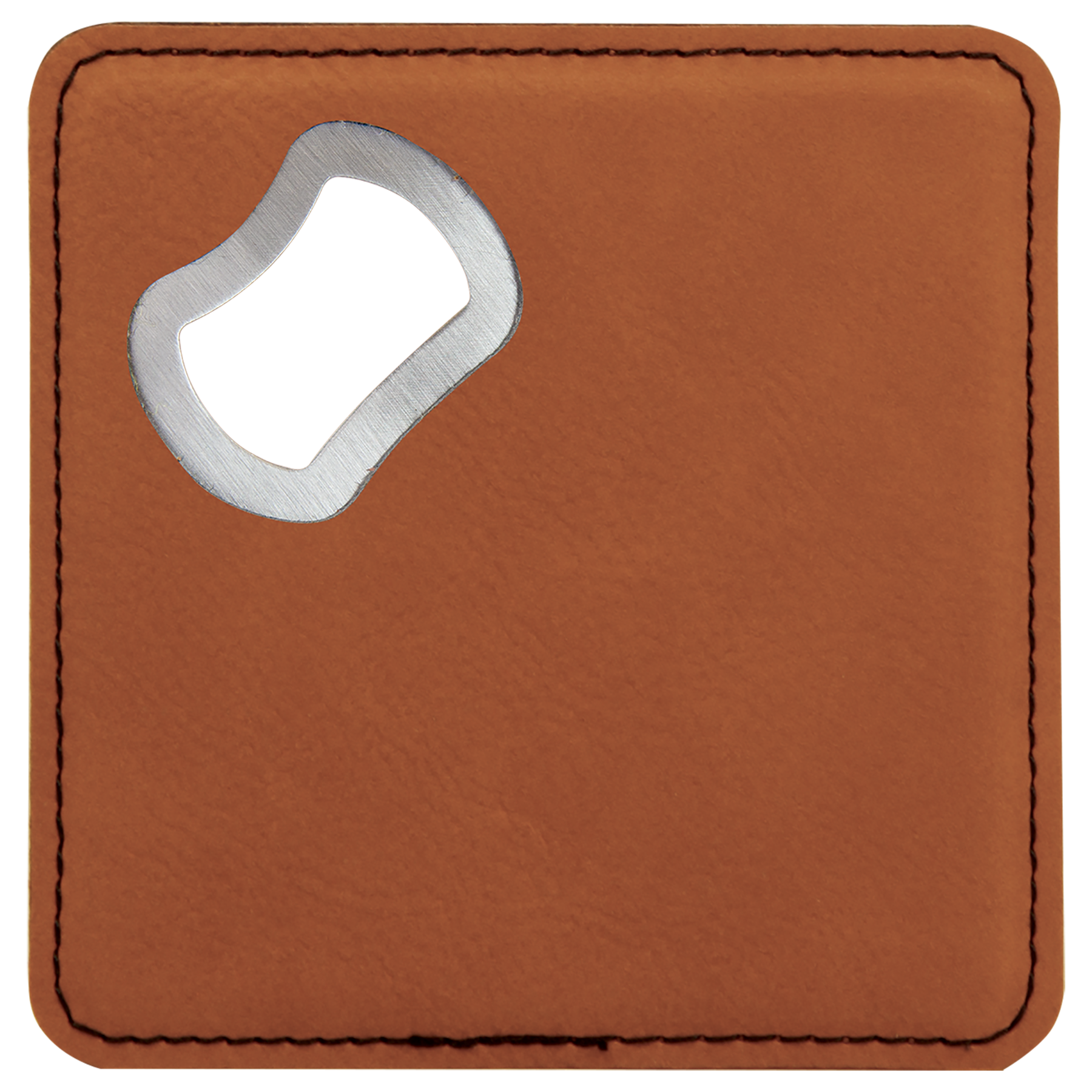 Custom Leatherette Bottle Opener Coaster — Rawhide
