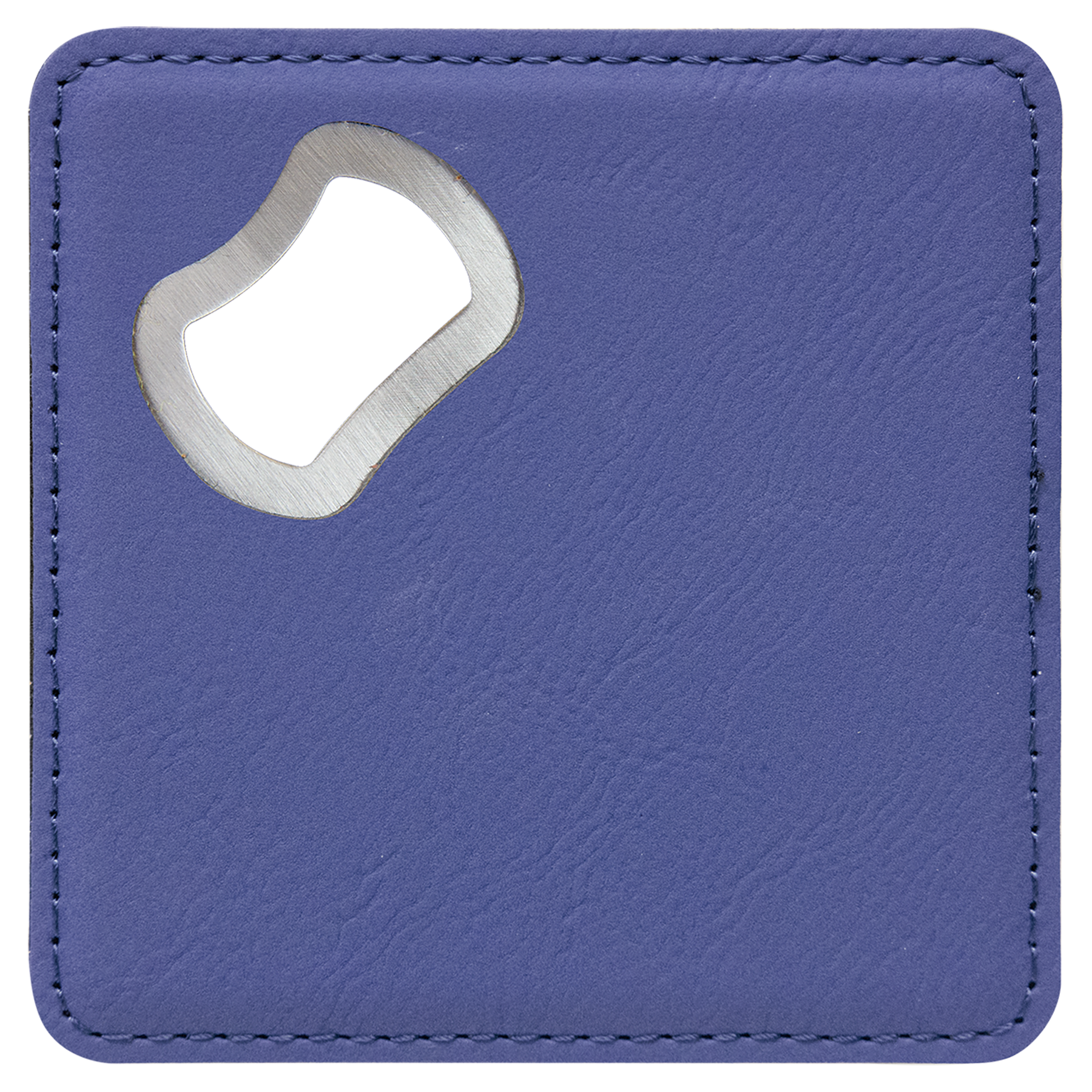Custom Leatherette Bottle Opener Coaster — Purple