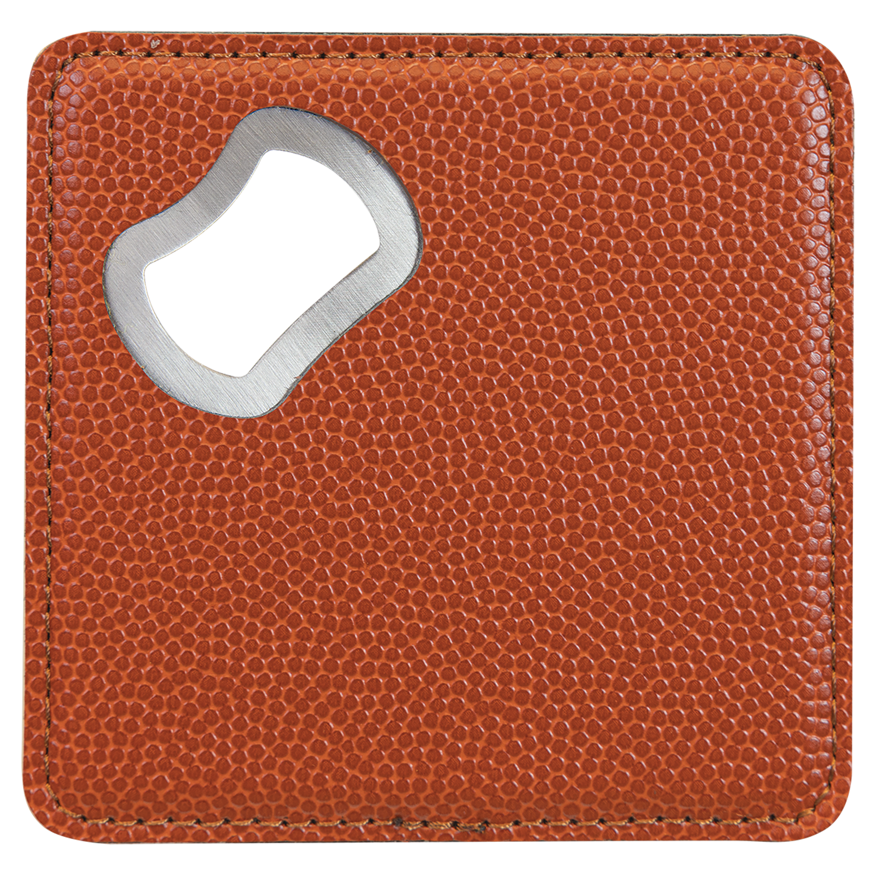 Custom Leatherette Bottle Opener Coaster — Basketball
