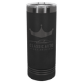 Custom Engraved 22oz Skinny Tumbler – Ghost Black Ion-Plated Stainless Steel — Black