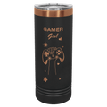 Custom Engraved 22oz Skinny Tumbler – Rose Gold Ion-Plated Stainless Steel — Black