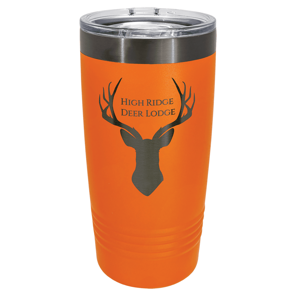 Custom Engraved 20oz Tumbler – Ghost Black Ion-Plated Stainless Steel — Orange