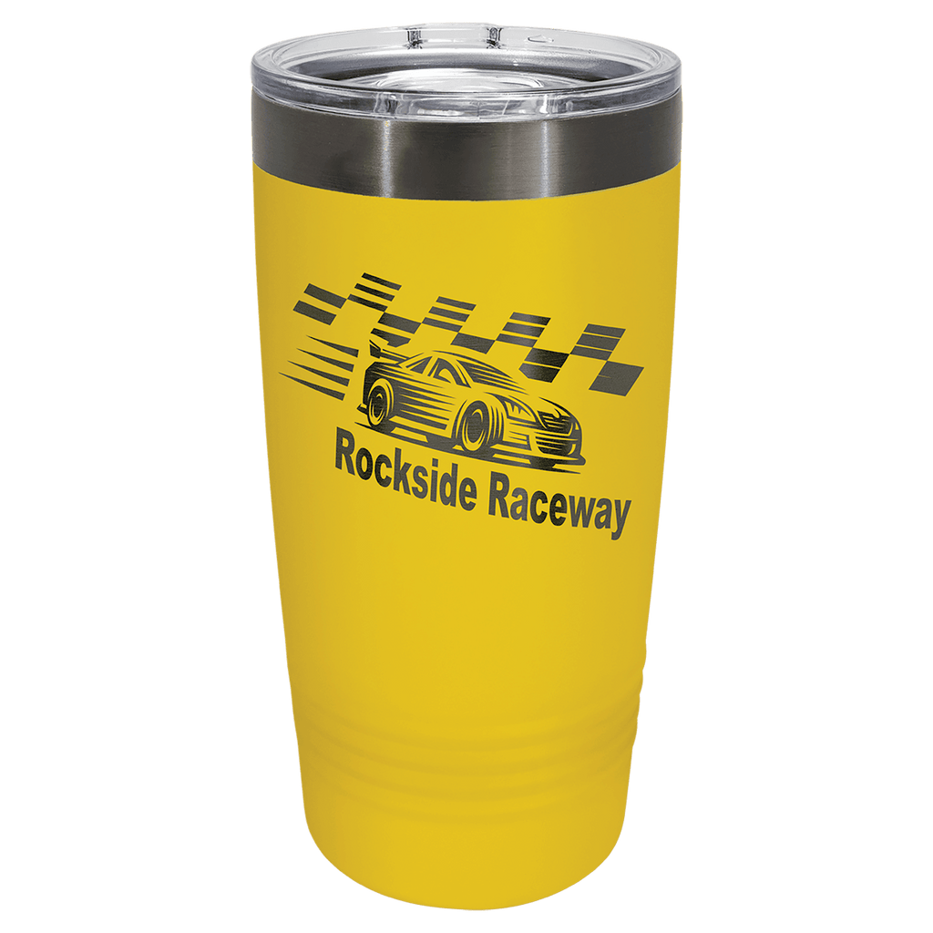 Custom Engraved 20oz Tumbler – Ghost Black Ion-Plated Stainless Steel — Yellow
