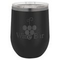 Custom Engraved 12oz Wine Tumbler – Ghost Black Ion-Plated Stainless Steel — Black
