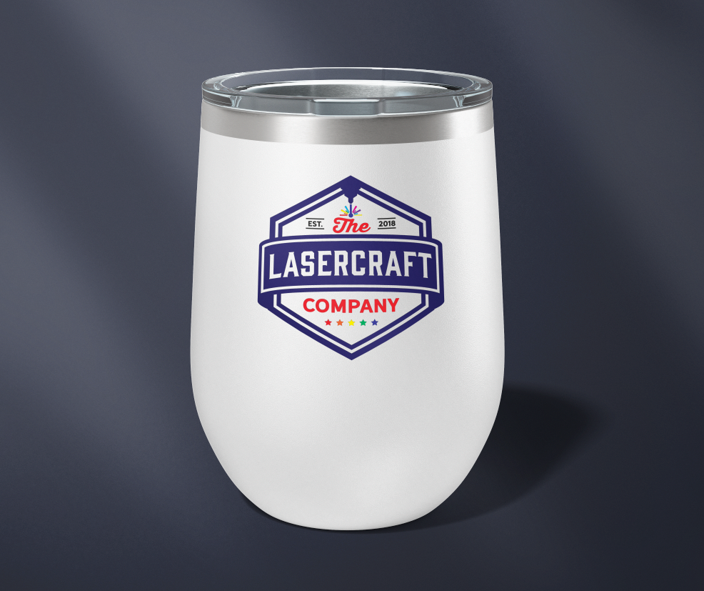 Custom logo 12oz tumbler with full-color UV print