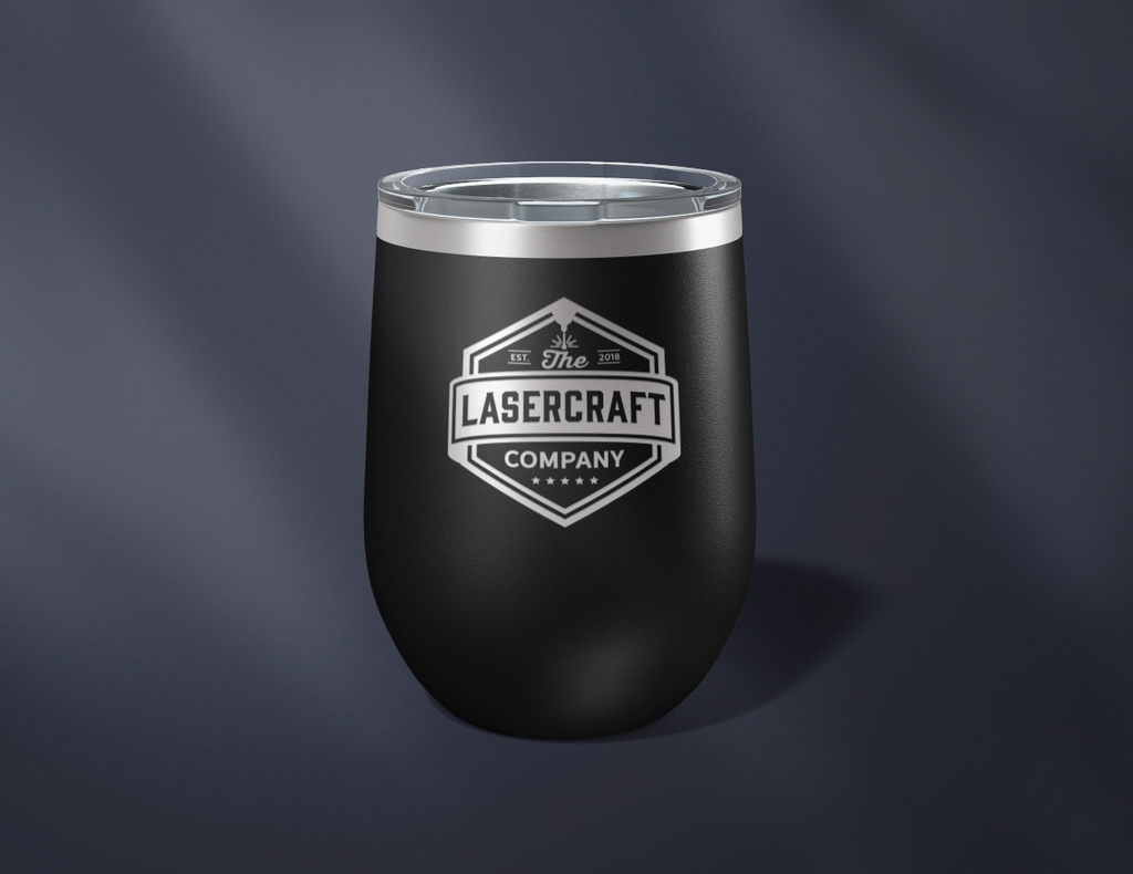 Custom engraved 12oz stainless steel tumbler with laser engraving
