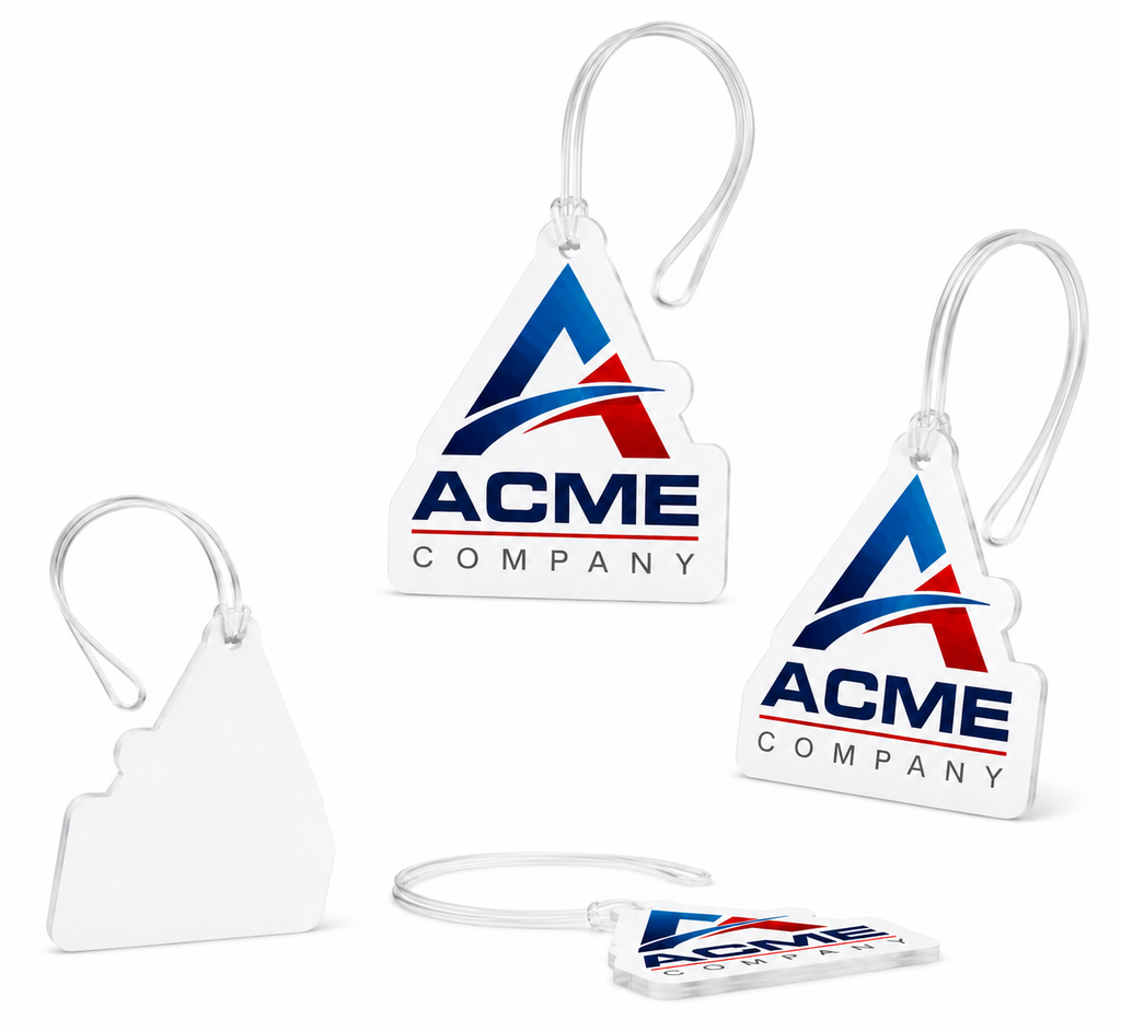 Custom Acrylic Bag Charms — UV-Printed to Your Logo, Bulk Ready