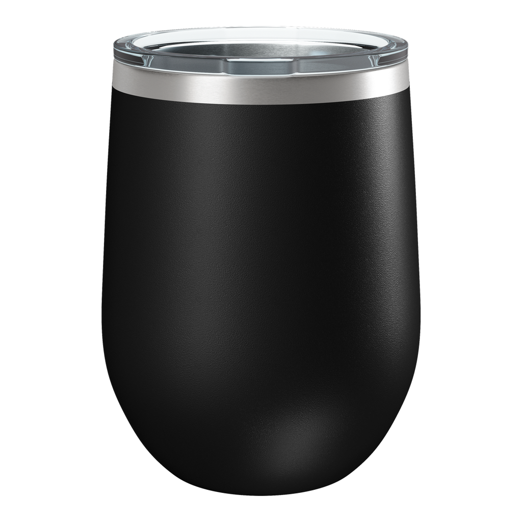 Custom Printed 12oz Wine Tumbler | Stainless Steel 12oz Double Wall Insulated Drinkware — Black