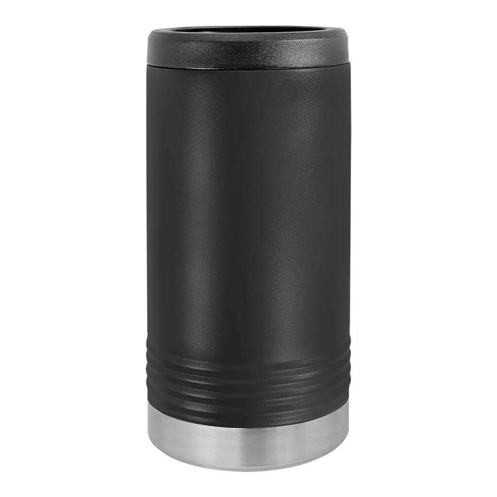 Custom Engraved Slim Can Holder | Stainless Steel Double Wall Insulated — Black