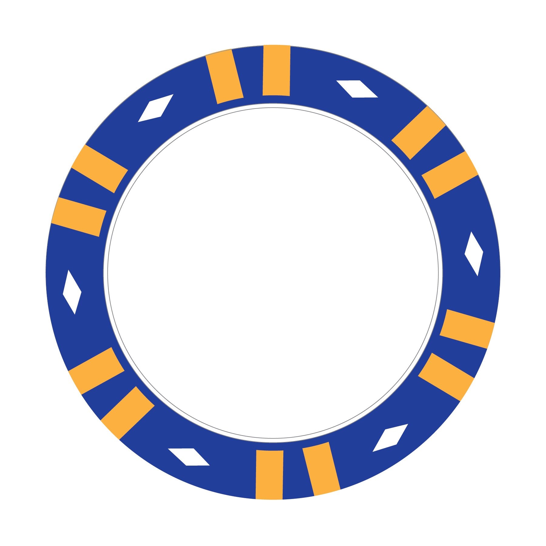 Custom 12-Stripe poker chip in Blue