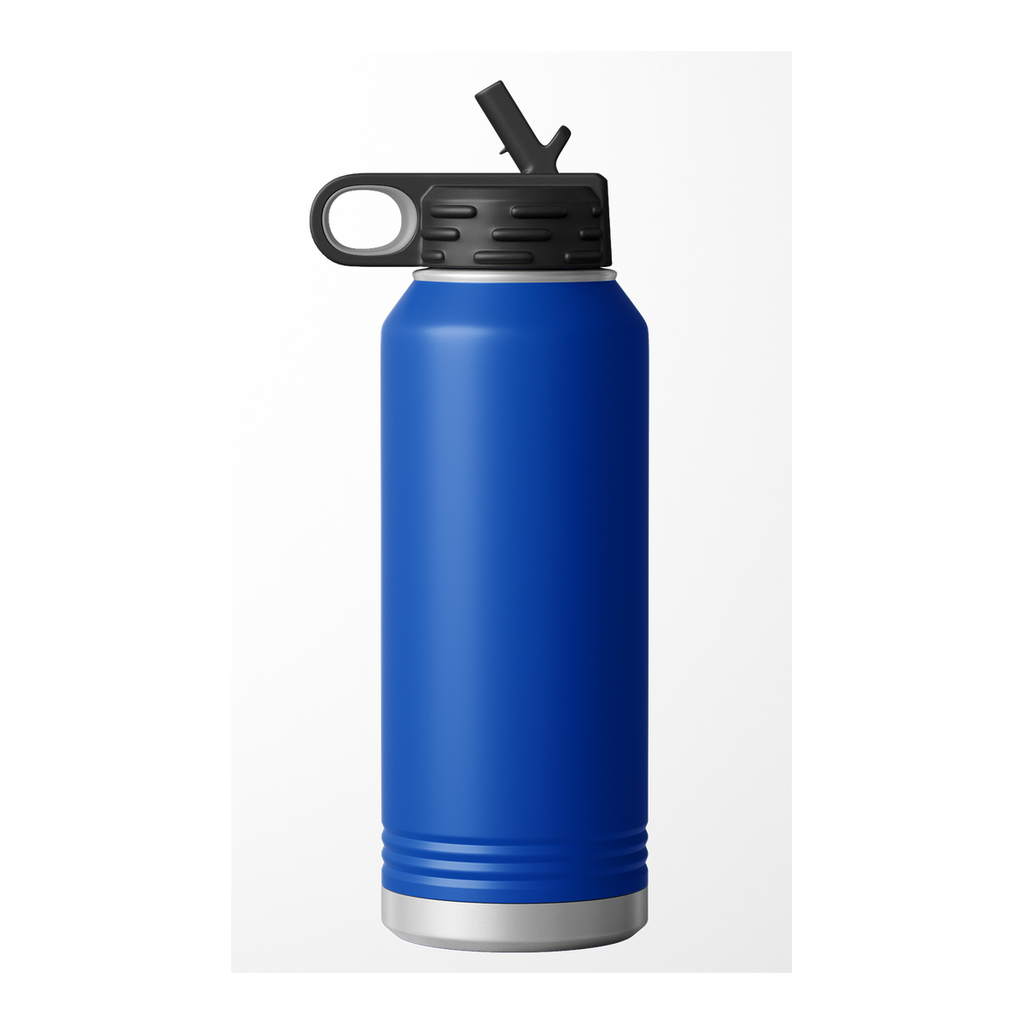 Custom Engraved Water Bottle | Stainless Steel 32oz Double Wall Insulated — Blue