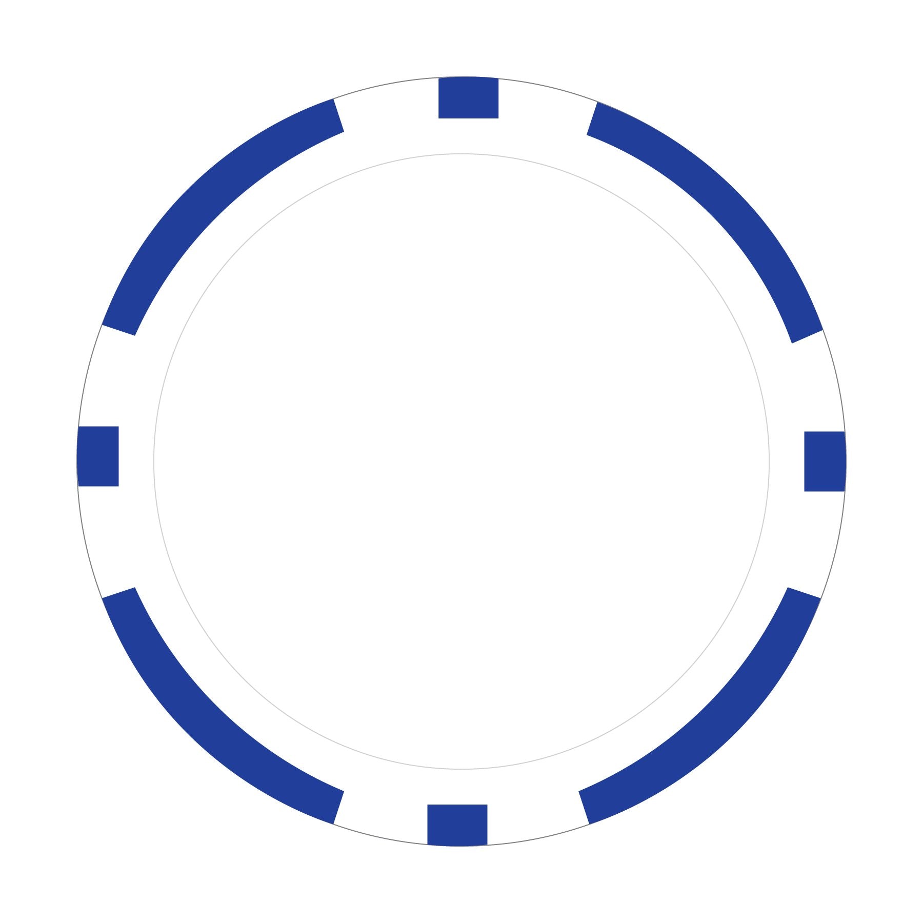 Custom 8-Stripe poker chip in Blue