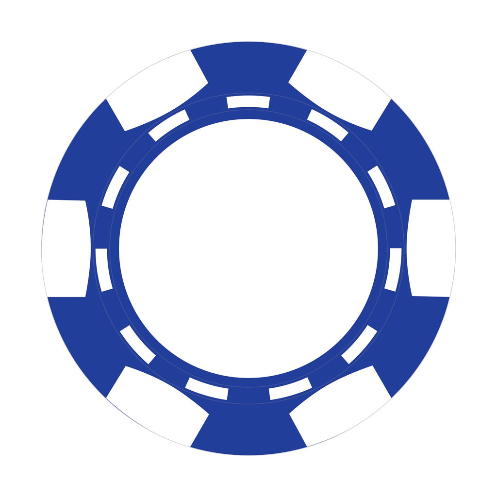 Custom 6-Stripe B poker chip in Blue