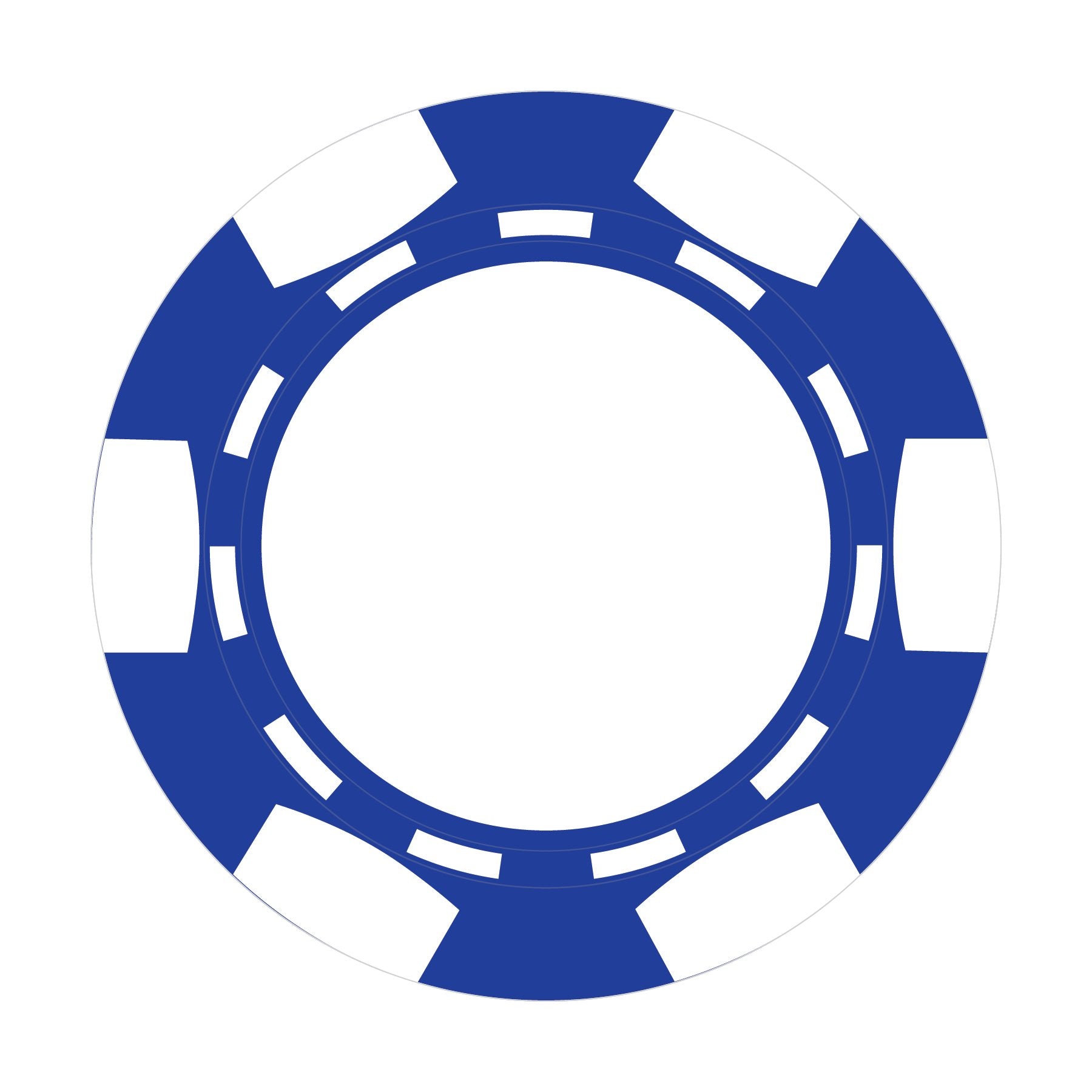 Custom 6-Stripe B poker chip in Blue