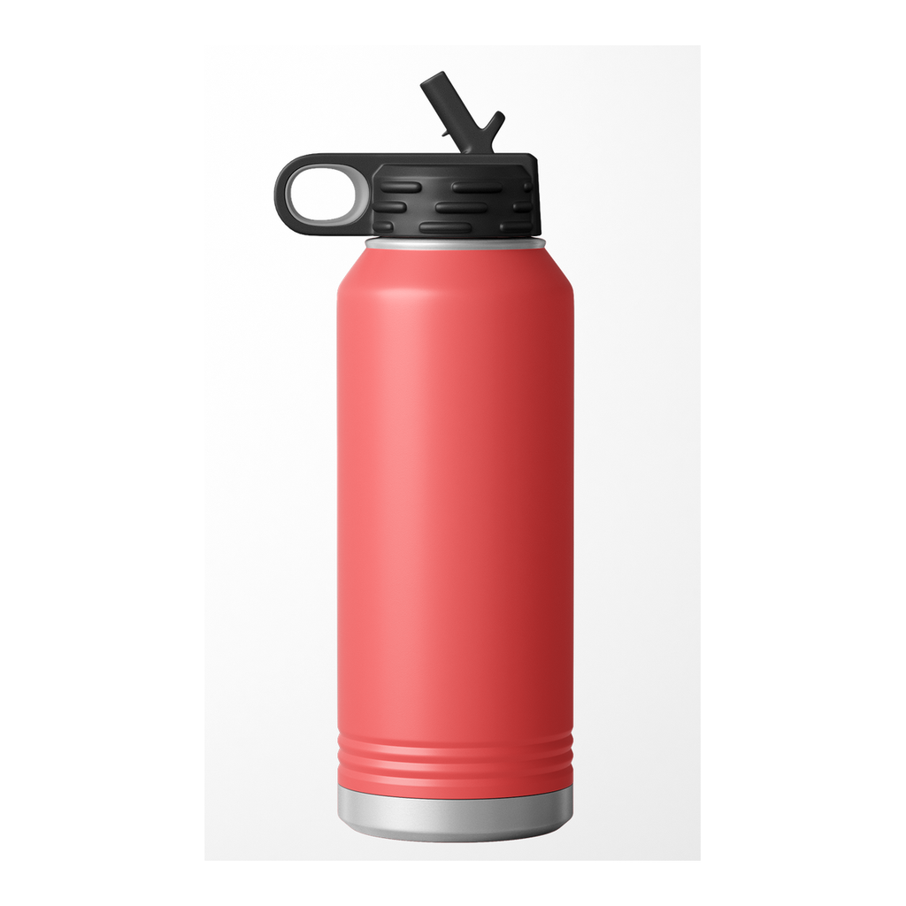 Custom Printed Water Bottle | Stainless Steel 32oz Double Wall Insulated — Coral