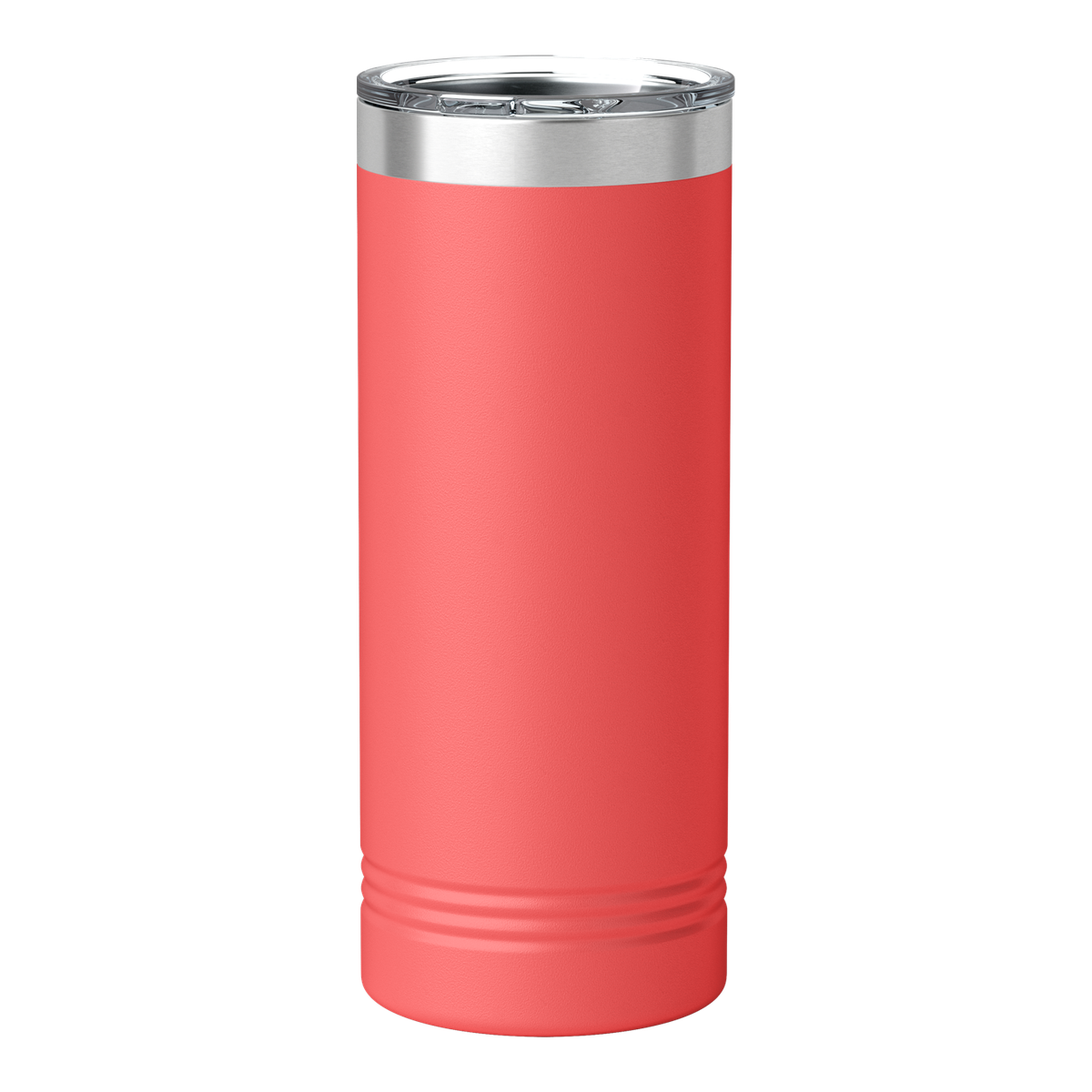 Custom 22oz Skinny Tumbler — Full-Color UV Printed Stainless Steel — Coral