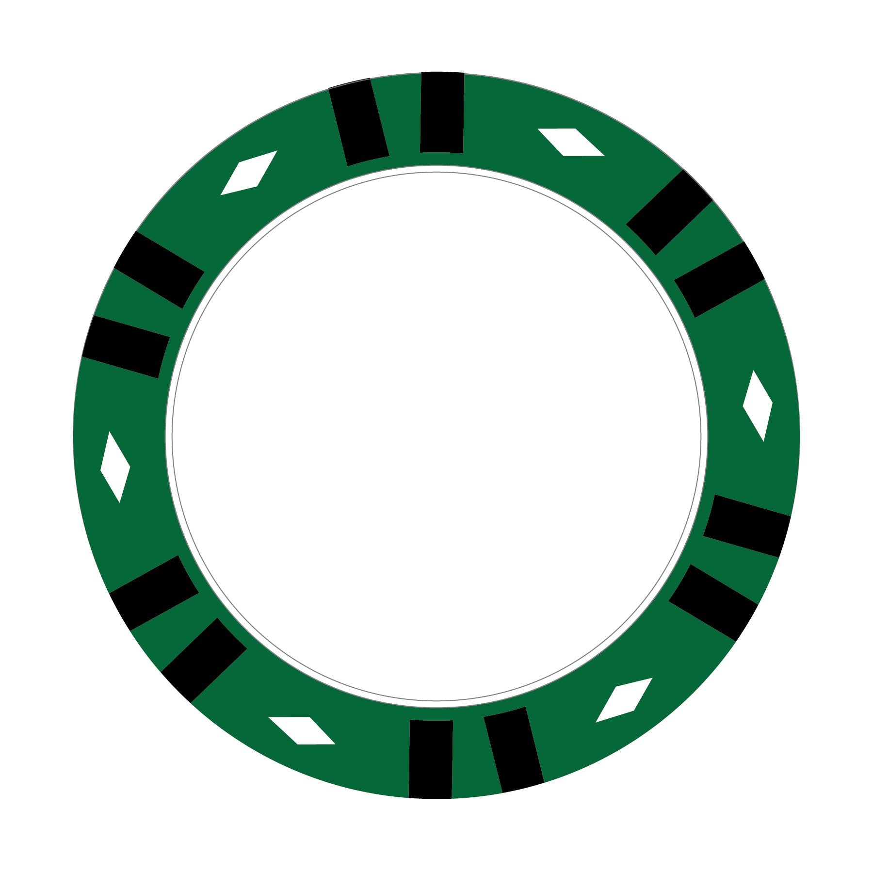Custom 12-Stripe poker chip in Green