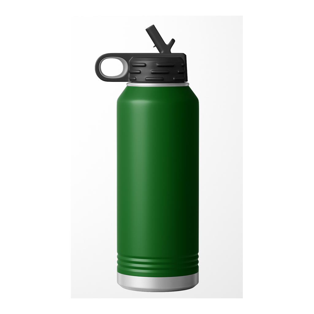 Custom Printed Water Bottle | Stainless Steel 32oz Double Wall Insulated — Green