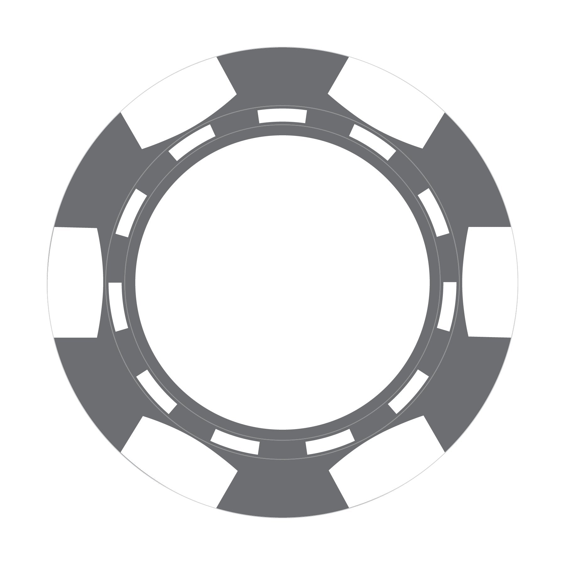 Custom 6-Stripe B poker chip in Grey