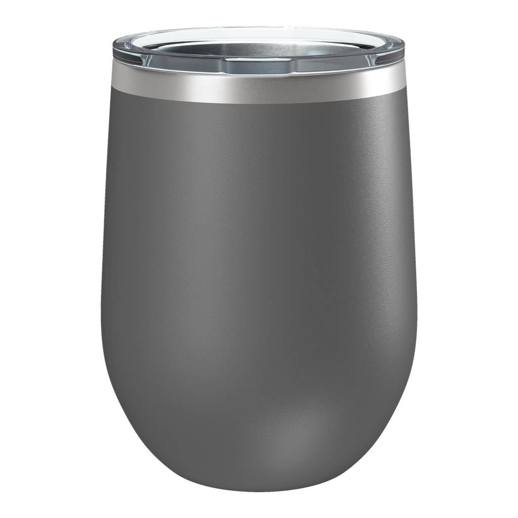 Custom Printed 12oz Wine Tumbler | Stainless Steel 12oz Double Wall Insulated Drinkware — Grey