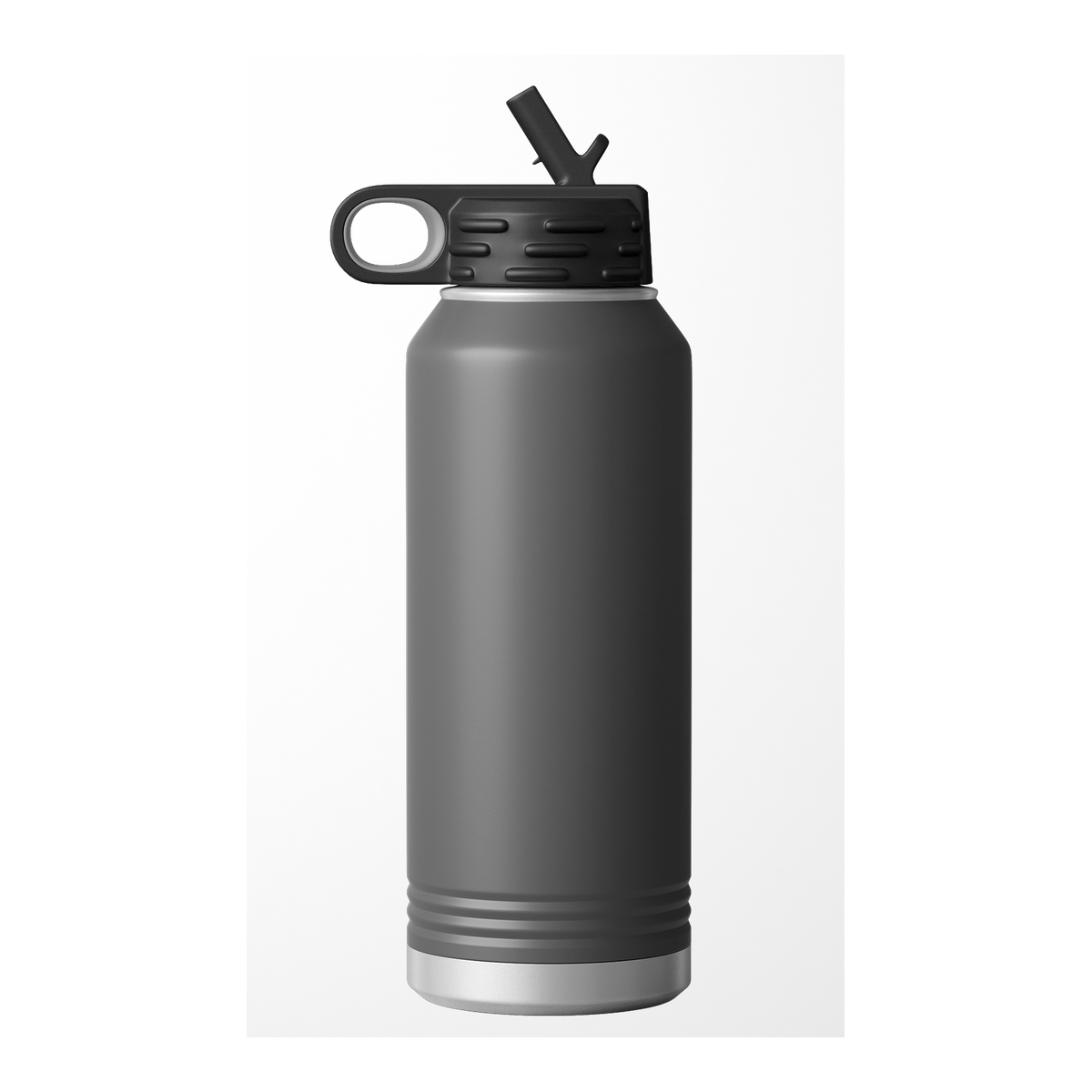 Custom Printed Water Bottle | Stainless Steel 32oz Double Wall Insulated — Grey