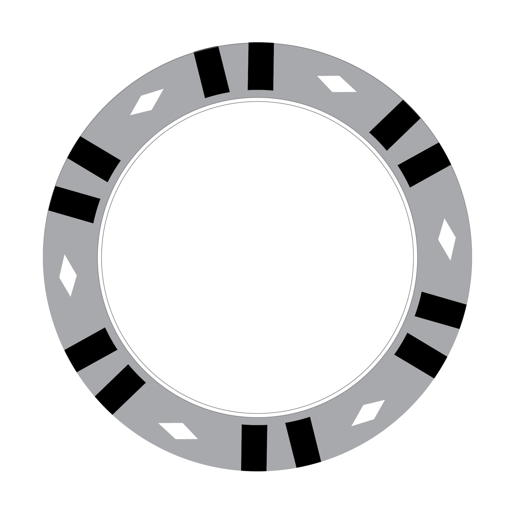 Custom 12-Stripe poker chip in Grey