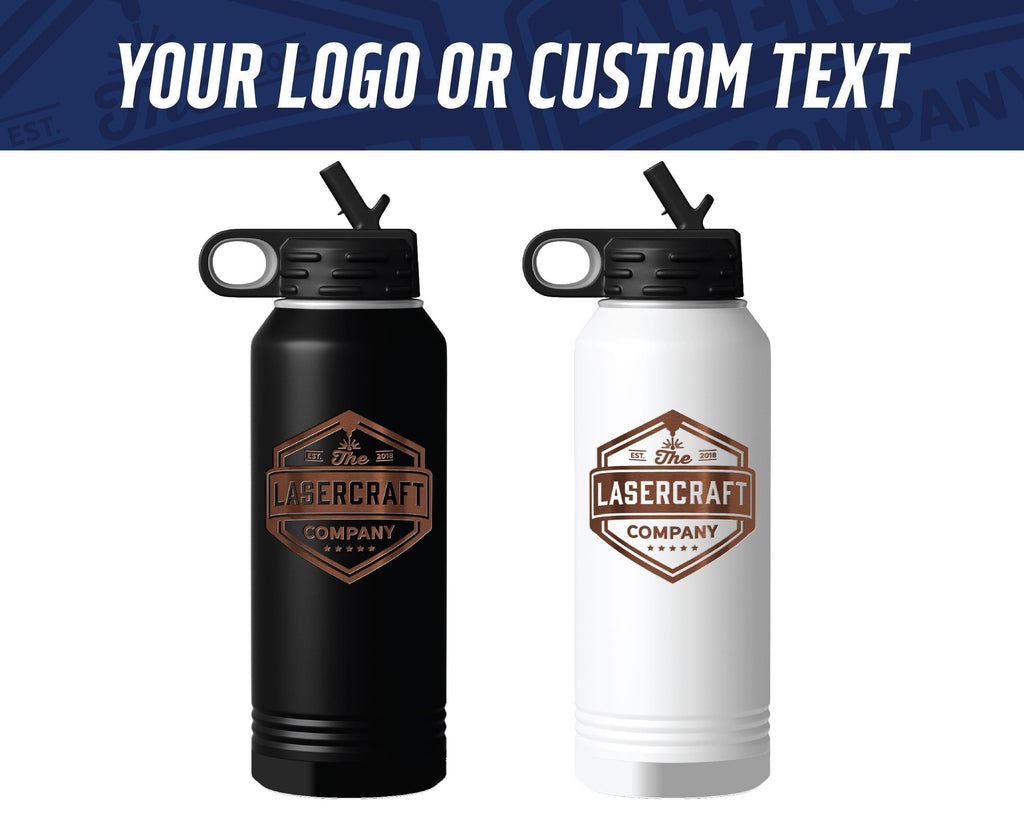 Custom Engraved 32oz Water Bottle – Rose Gold Ion-Plated