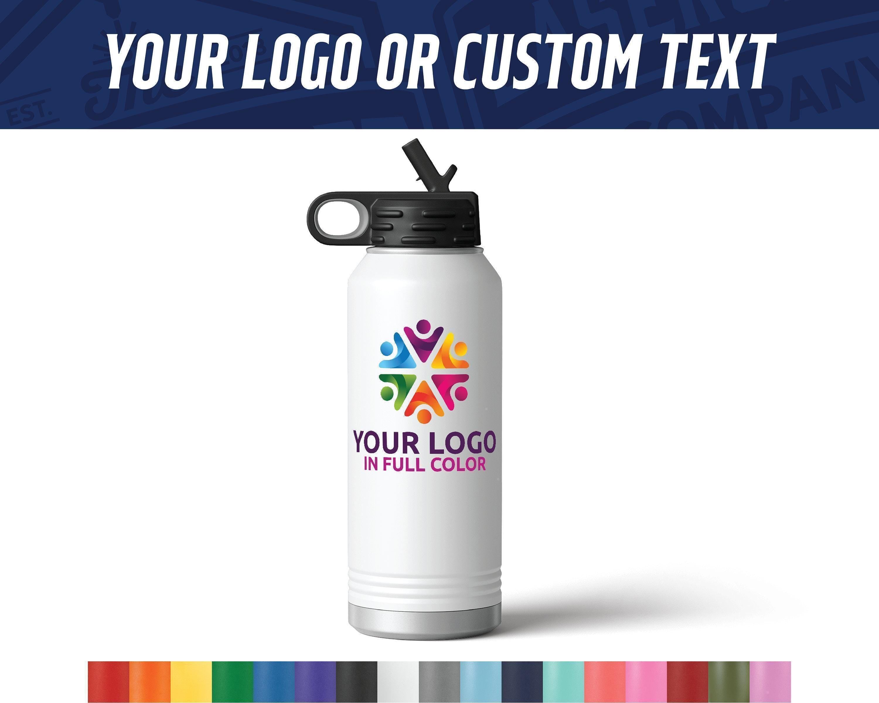 Custom Printed 32oz Water Bottle with full color logo - Custom Printed Water Bottle - Logo on Bottle - Client Gifts - Full Color Logo Swag