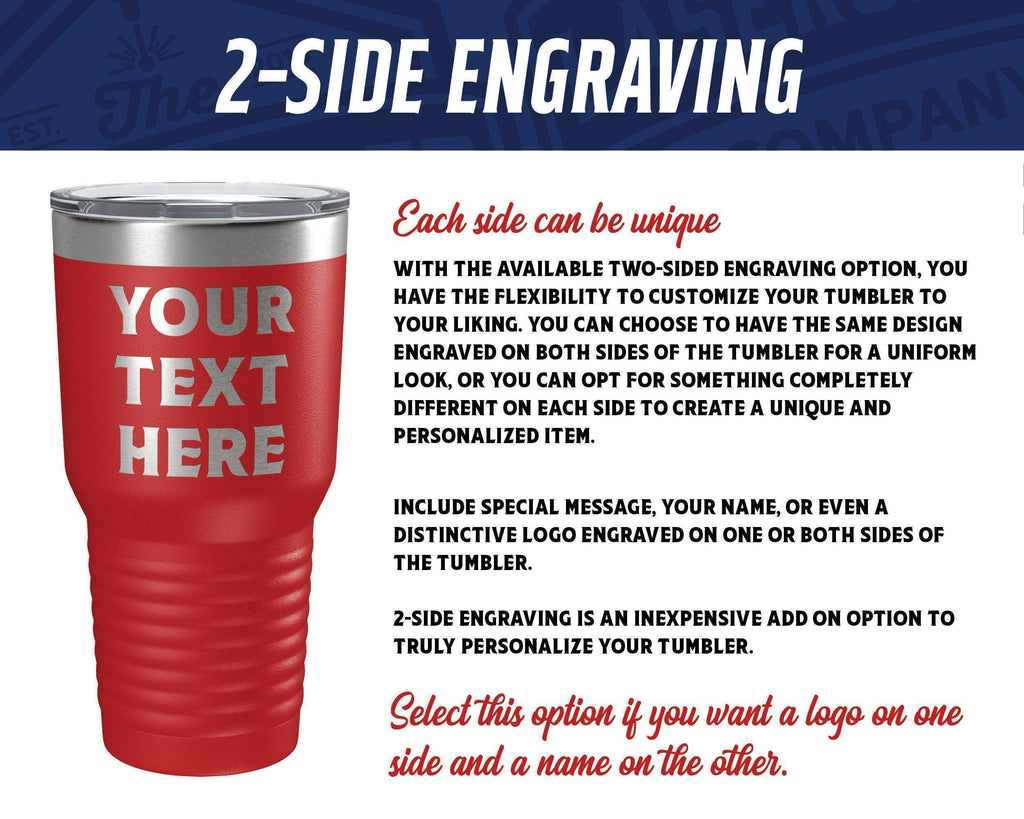 Personalized 30oz Tumbler with custom artwork or logo - Custom Engraved Travel Mug - Custom 30oz Tumbler - Client Gifts - Custom Logo Swag