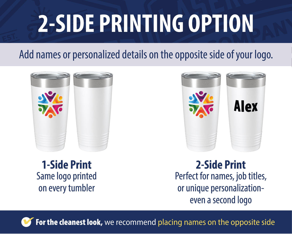 Custom Logo Tumbler – Full Color 20oz Stainless Steel Cup, Bulk Corporate Swag & Business Gifts