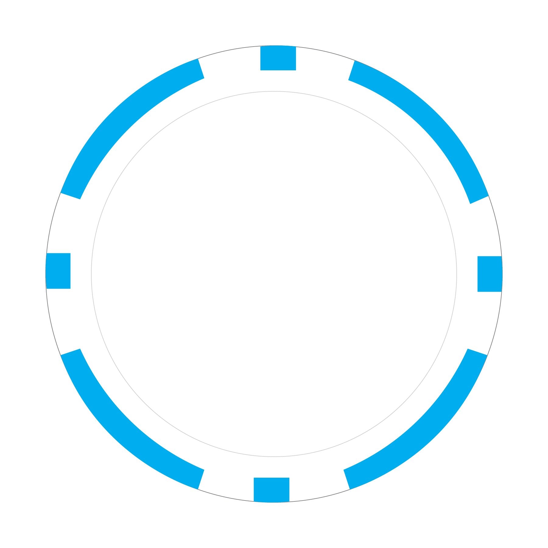 Custom 8-Stripe poker chip in Light Blue