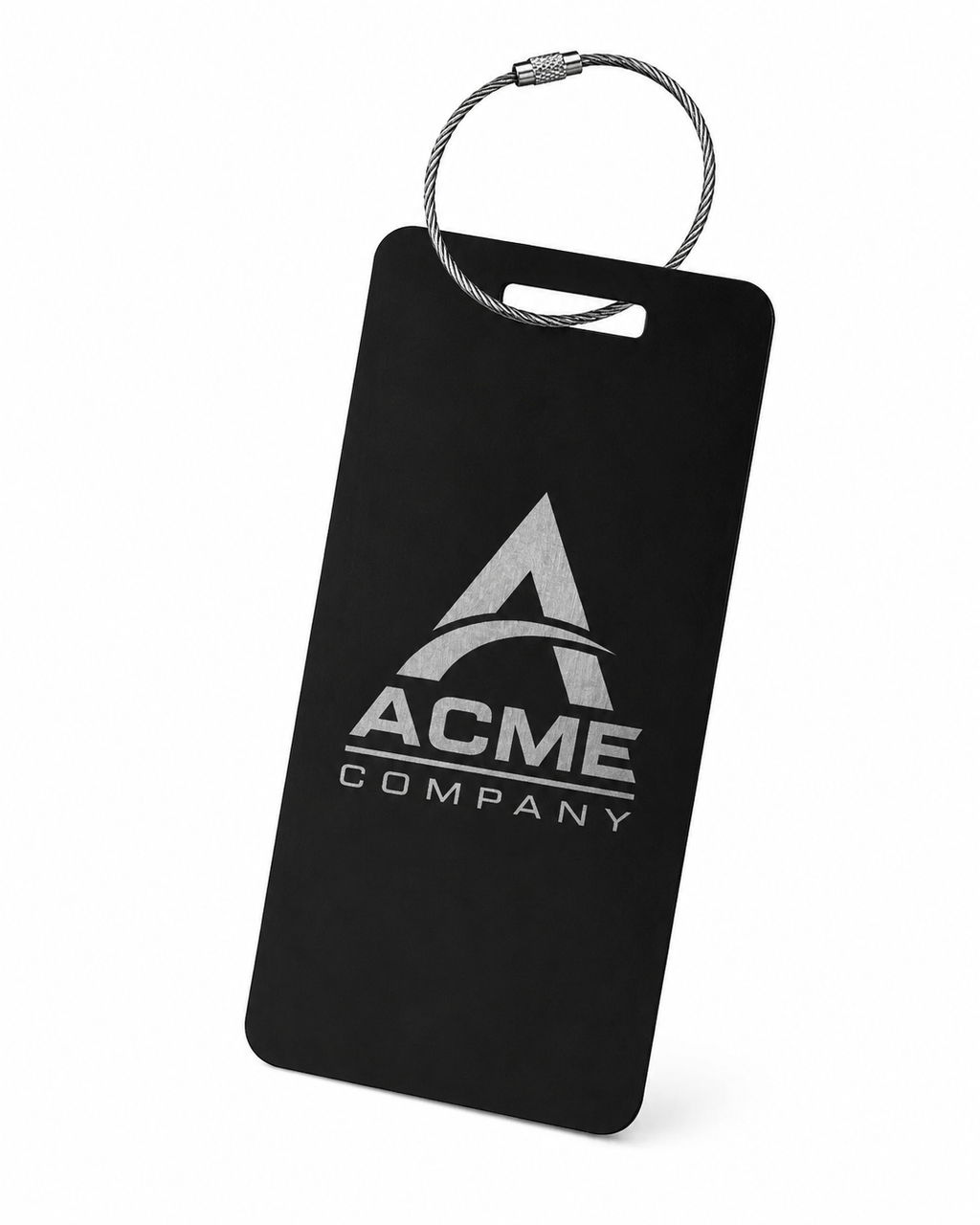 Personalized Metal Luggage Tag: Custom Text or Logo (Aluminum)