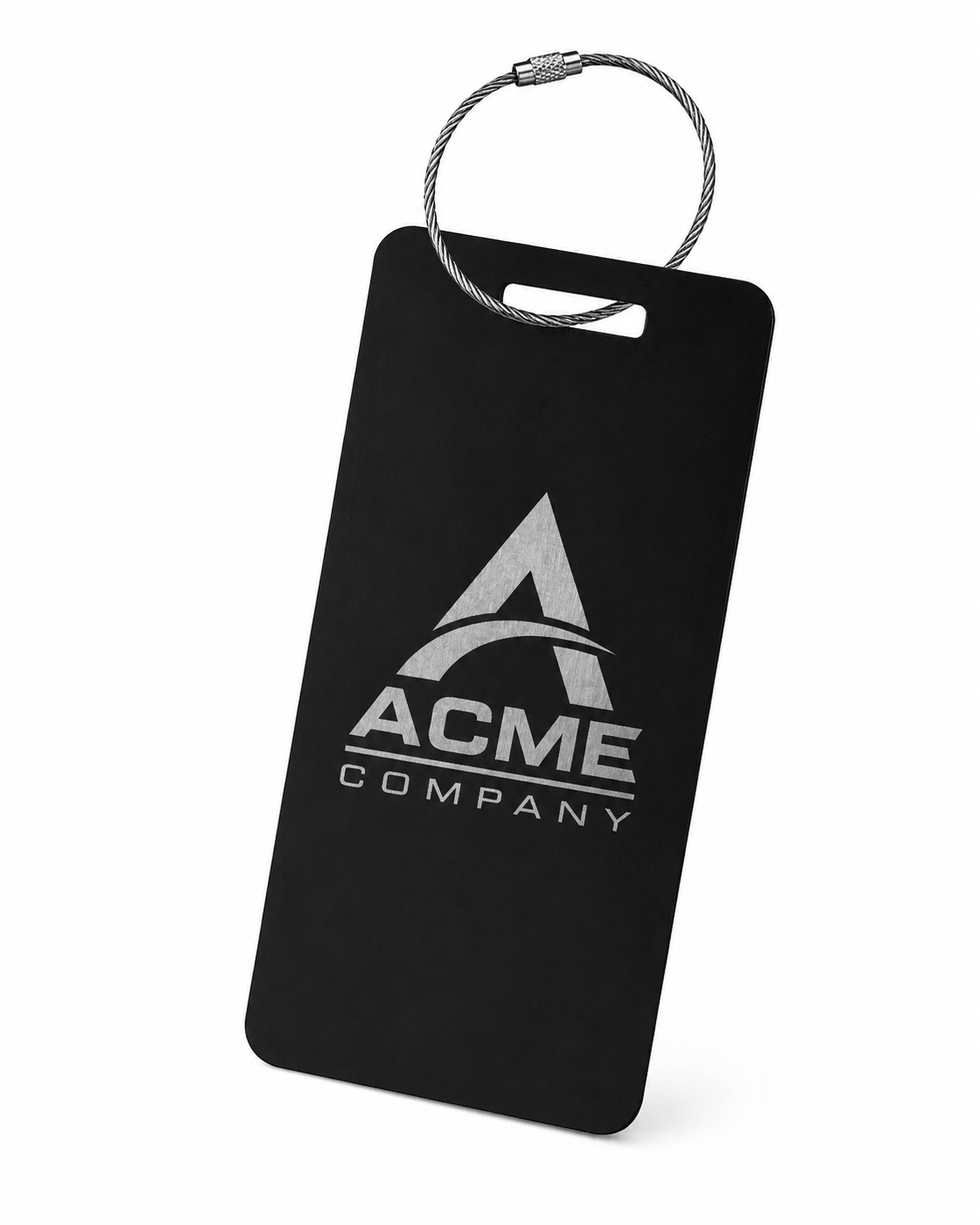 Personalized Metal Luggage Tag: Custom Text or Logo (Aluminum)