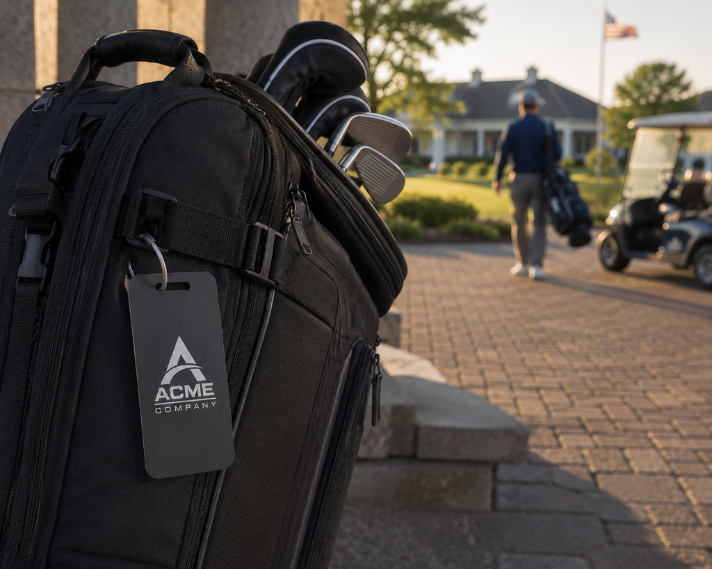 Personalized Metal Luggage Tag: Custom Text or Logo (Aluminum)