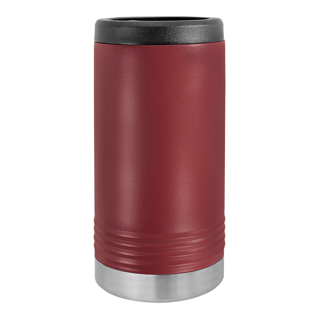 Custom Printed Slim Can Holder | Stainless Steel Double Wall Insulated — Maroon