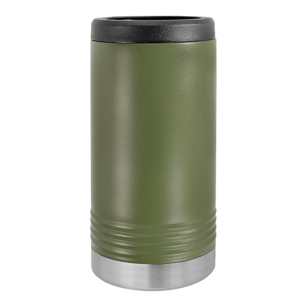 Custom Engraved Slim Can Holder | Stainless Steel Double Wall Insulated — Olive