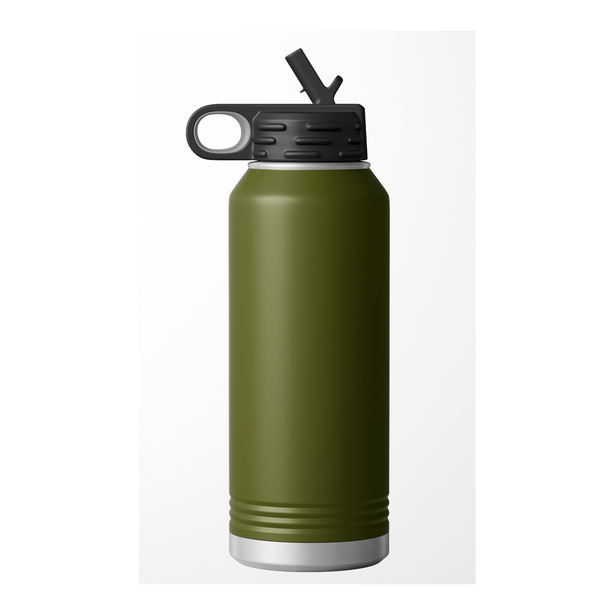 Custom Engraved Water Bottle | Stainless Steel 32oz Double Wall Insulated — Olive