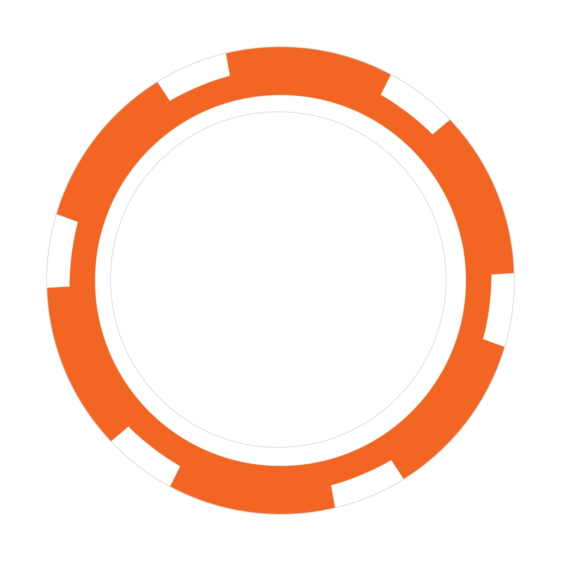 Custom 6-Stripe A poker chip in Orange