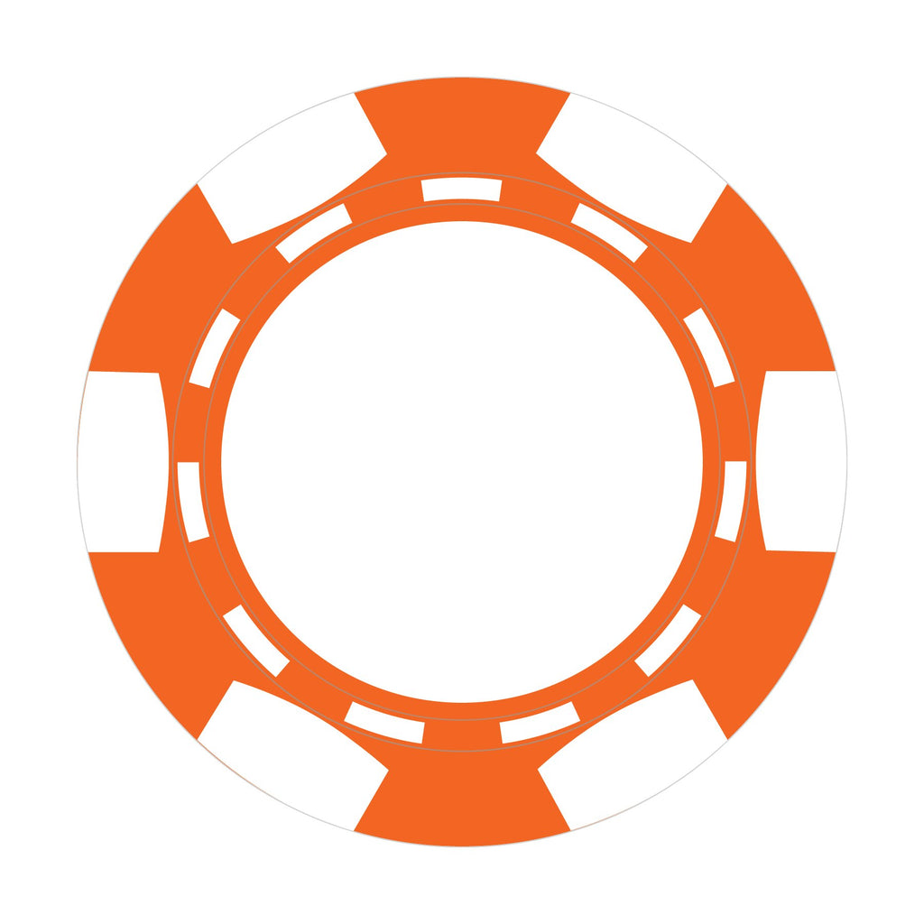 Custom 6-Stripe B poker chip in Orange