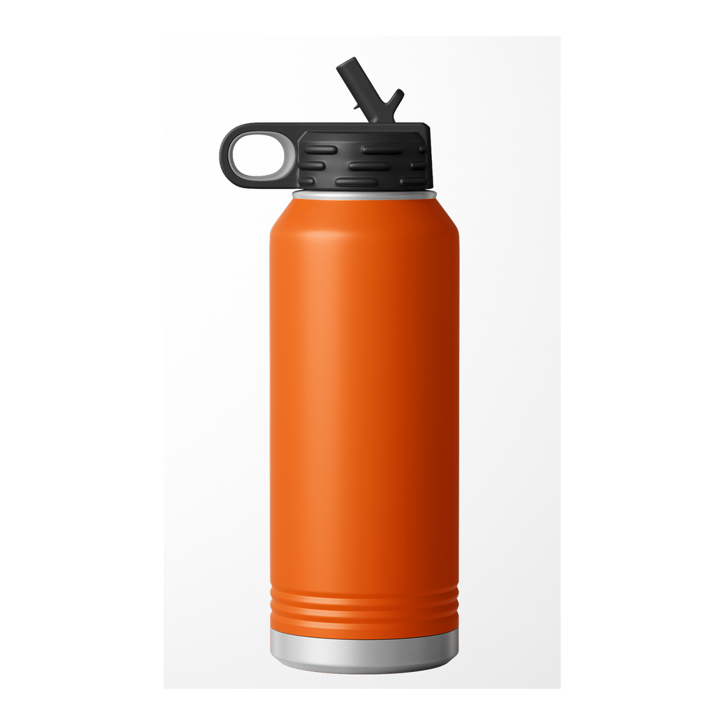 Custom Printed Water Bottle | Stainless Steel 32oz Double Wall Insulated — Orange