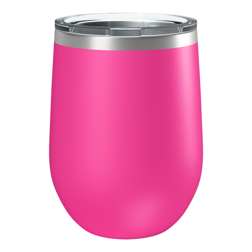 Custom Printed 12oz Wine Tumbler | Stainless Steel 12oz Double Wall Insulated Drinkware — Pink