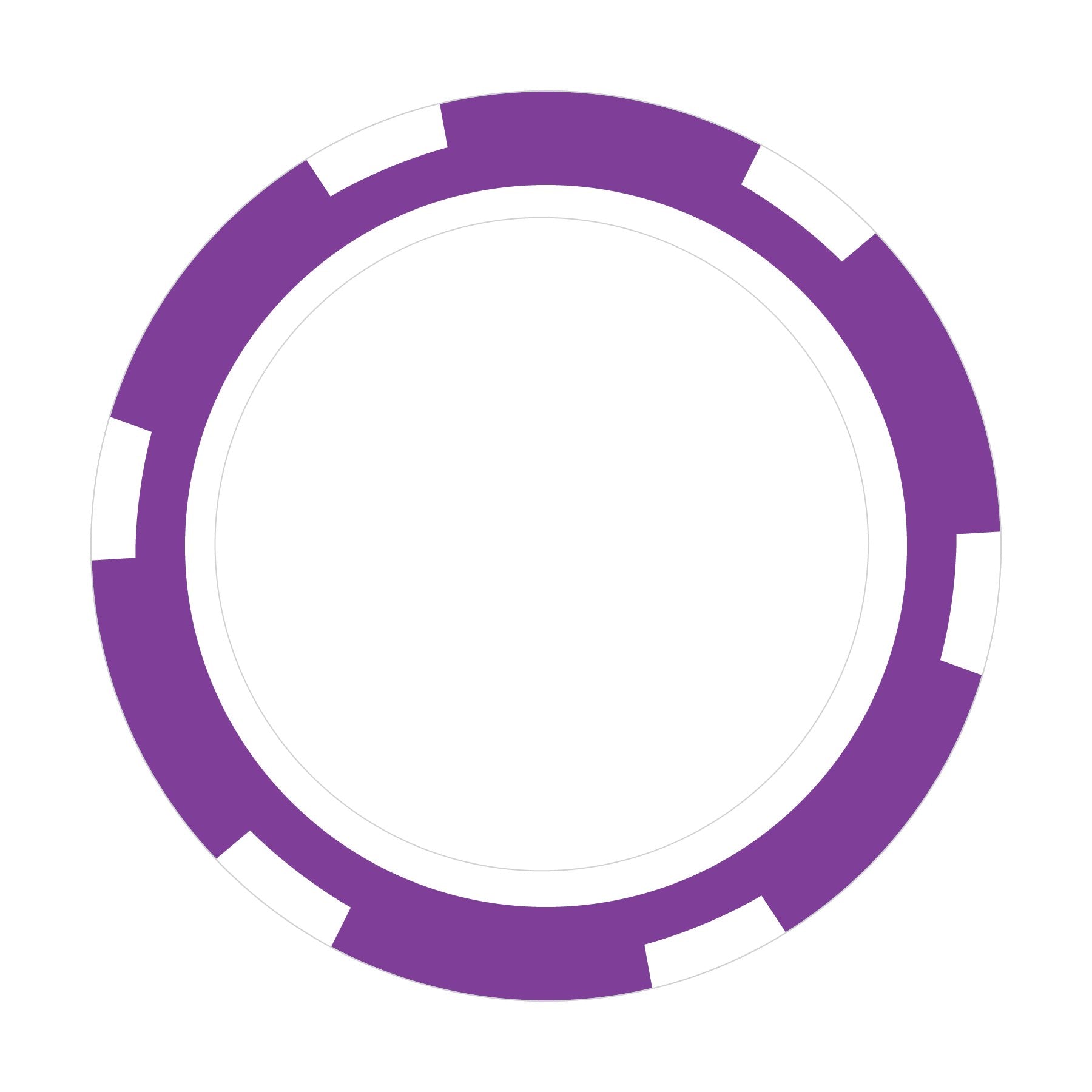 Custom 6-Stripe A poker chip in Purple