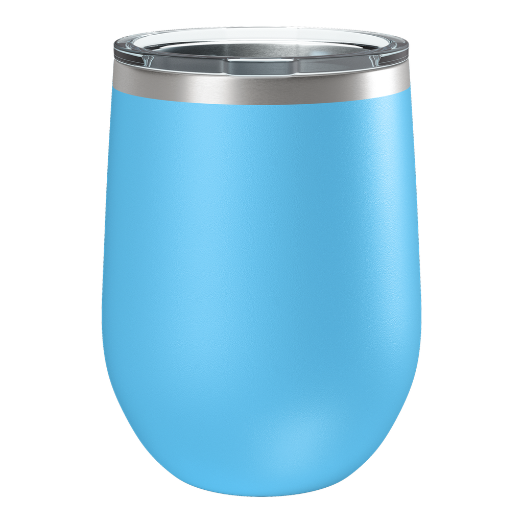 Custom Printed 12oz Wine Tumbler | Stainless Steel 12oz Double Wall Insulated Drinkware — Sky Blue