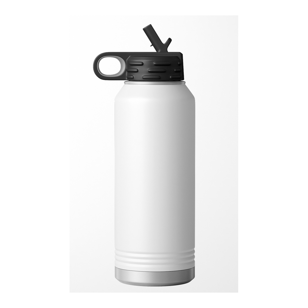 Custom Printed Water Bottle | Stainless Steel 32oz Double Wall Insulated — White