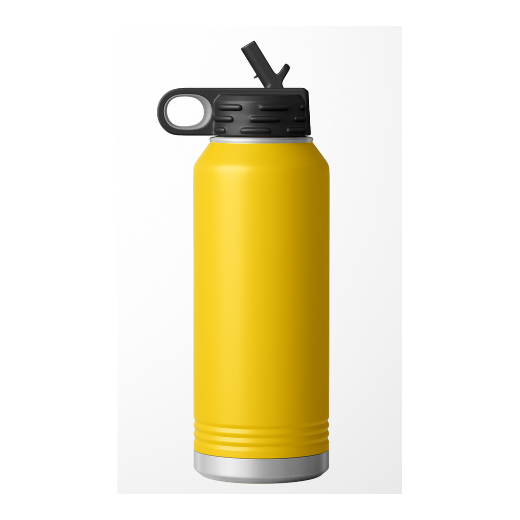 Custom Engraved Water Bottle | Stainless Steel 32oz Double Wall Insulated — Yellow